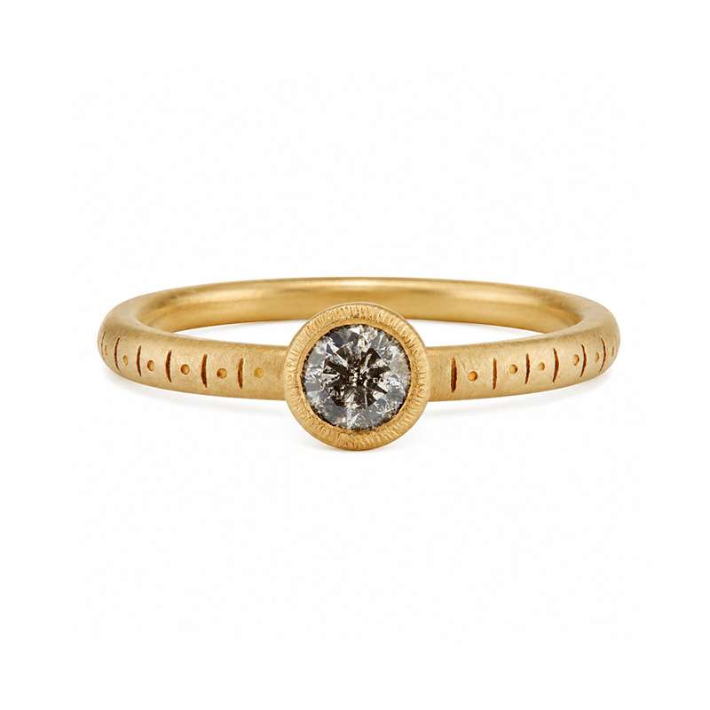 Callie Grey Diamond Engagement Ring in 18ct SMO Gold