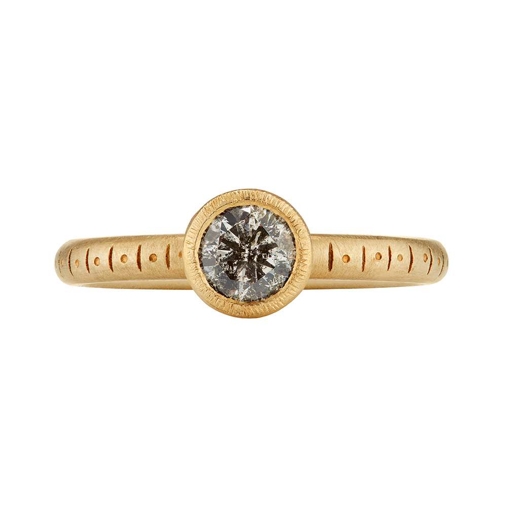 Callie Grey Diamond Engagement Ring in 18ct SMO Gold
