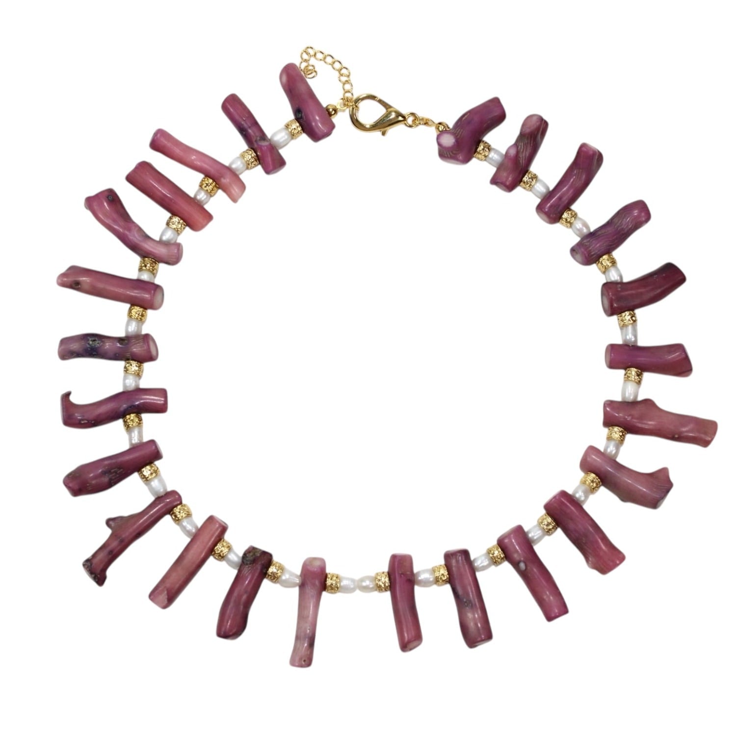 Camellia Coral & Pearl Beaded Necklace