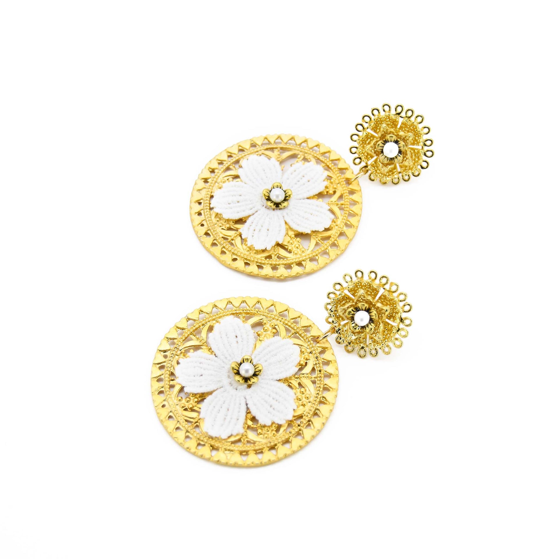 Camellia Flower Handmade Drop Earring