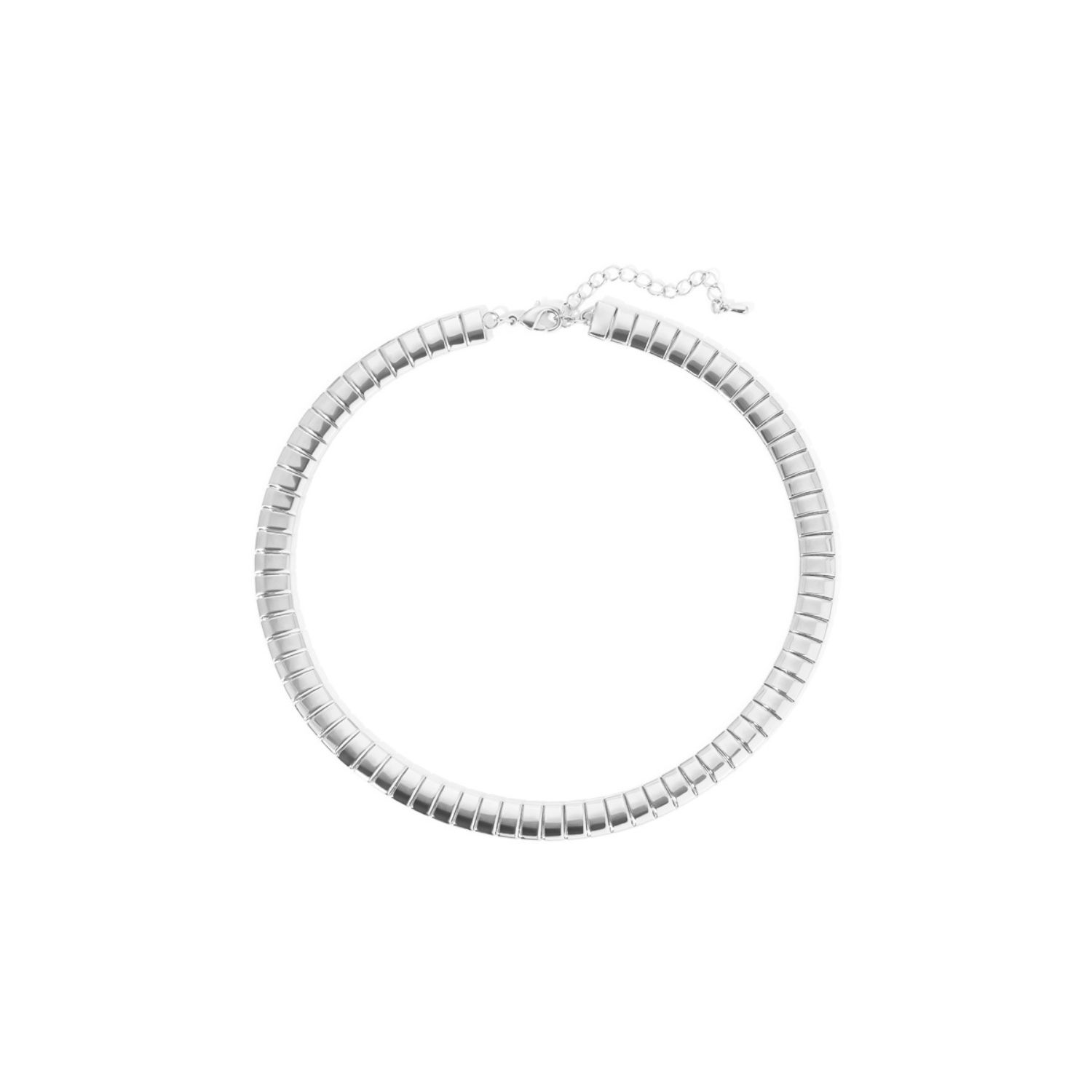 Camila Herringbone Chain Necklace - Silver