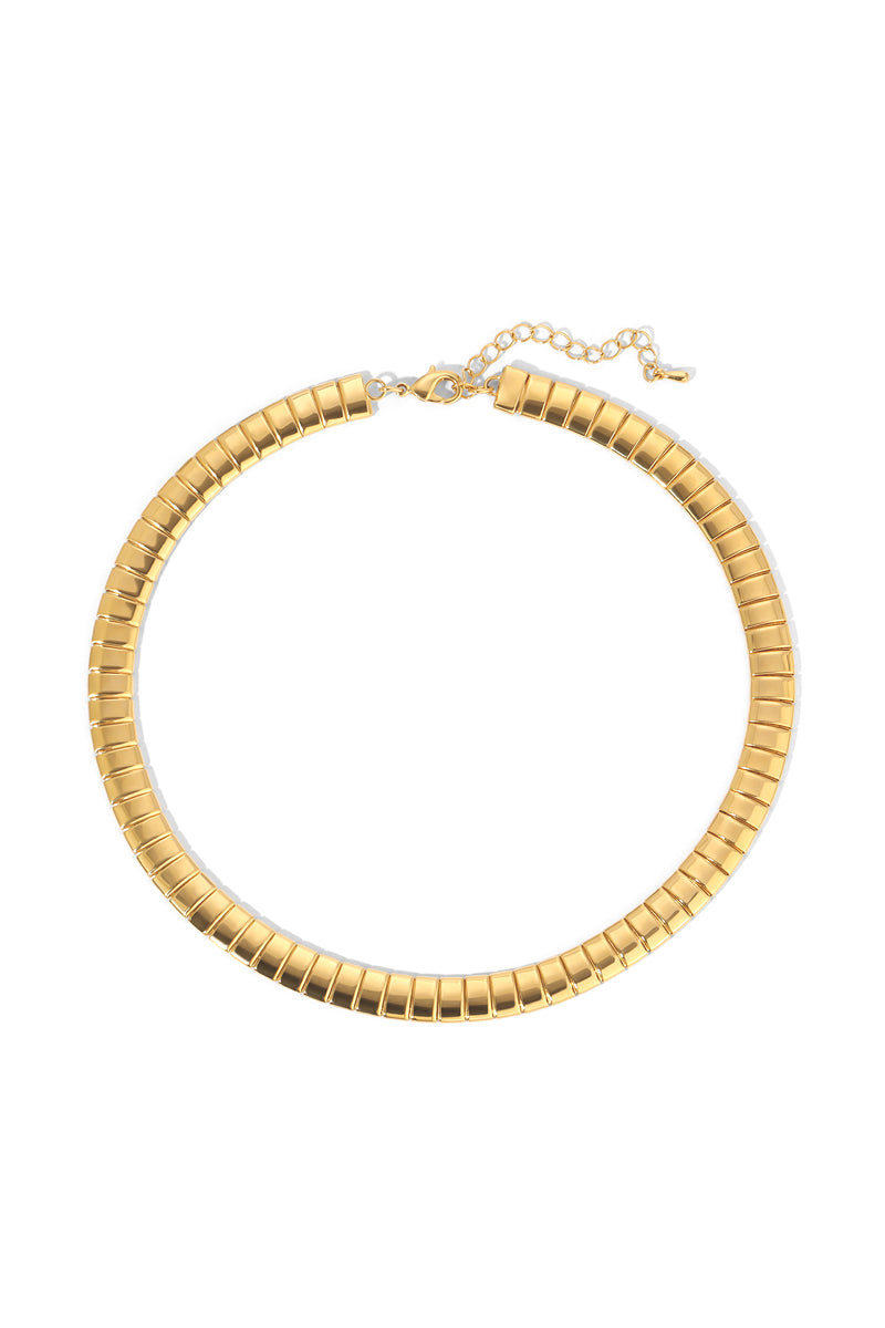 Camila Herringbone Chain Necklace - Gold