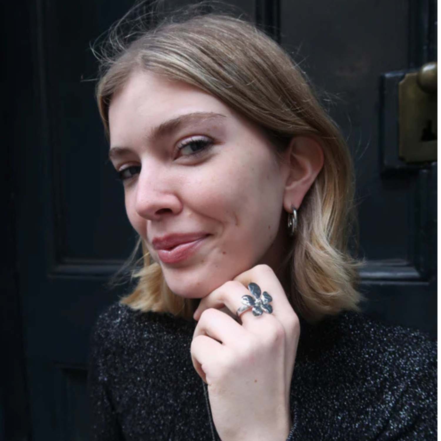 Camille's Flower Ring In Silver