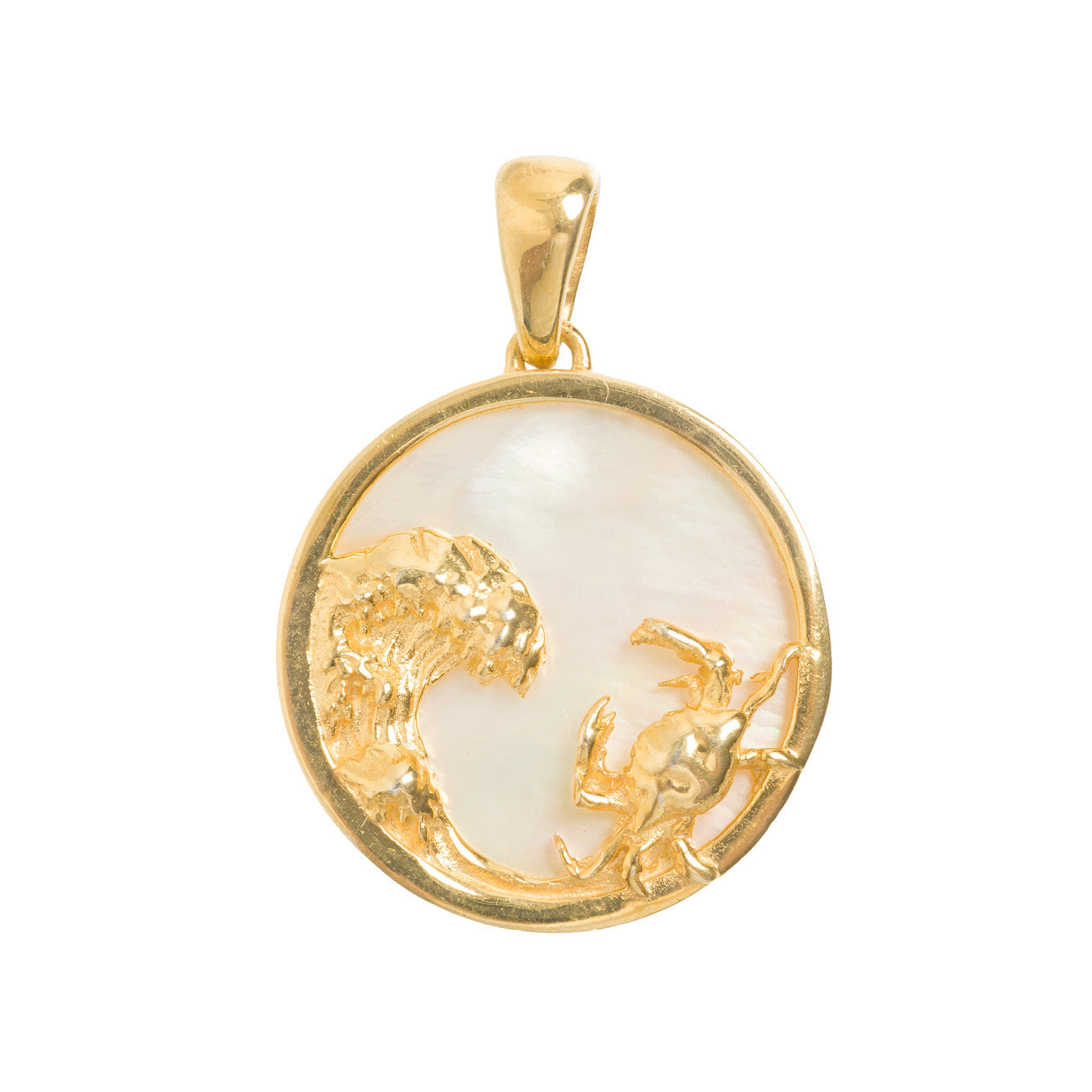 Cancer, Gold Zodiac Pendant