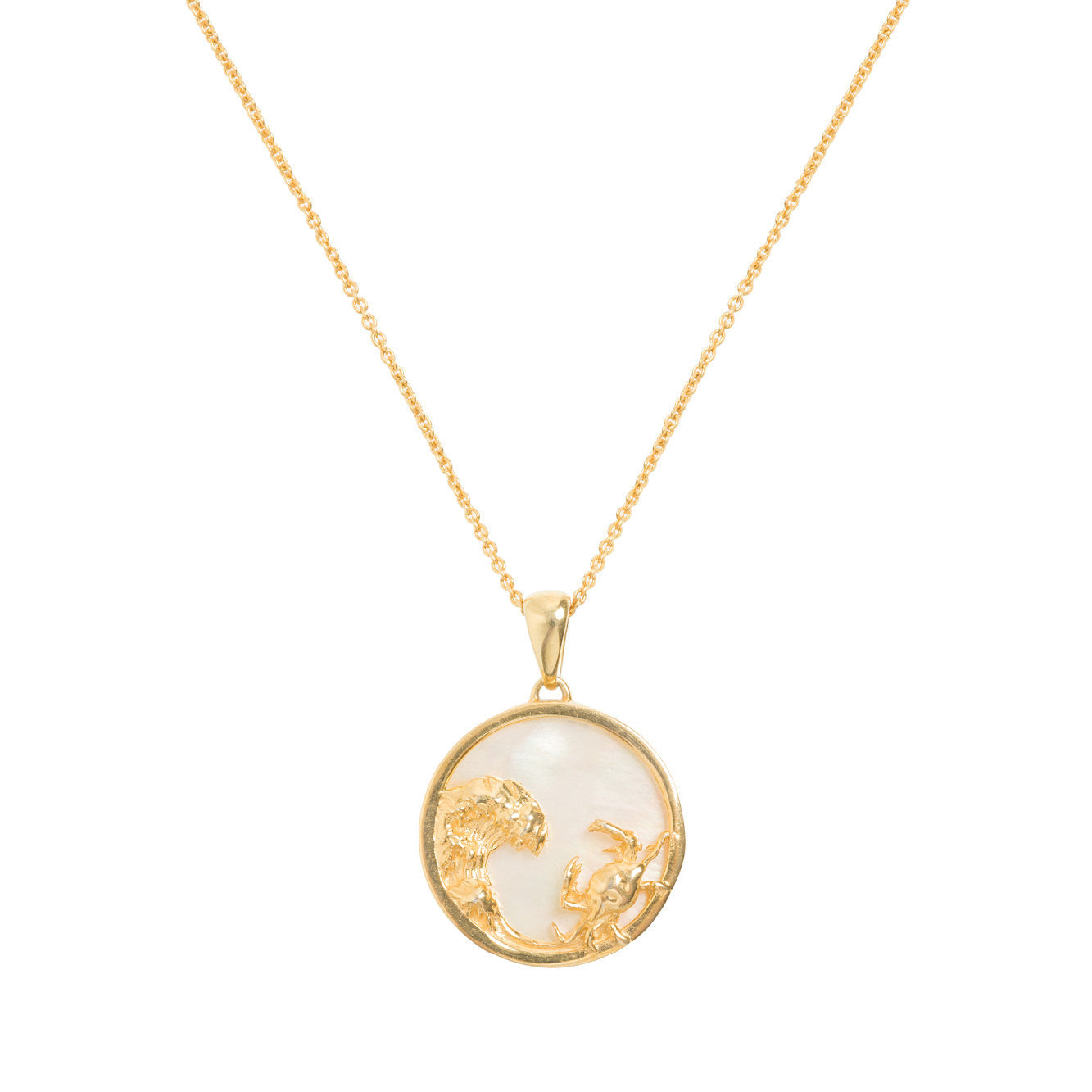 Cancer, Gold Zodiac Necklace