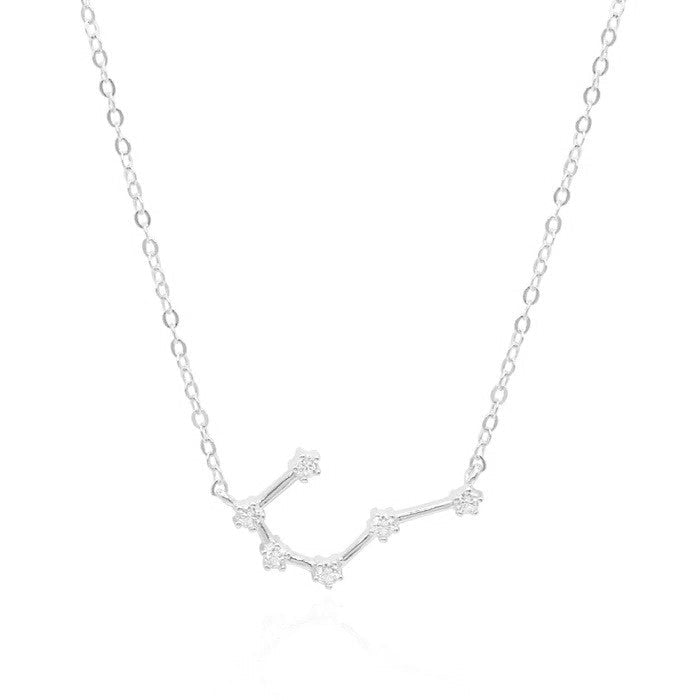 Cancer Zodiac Constellation Necklace In Silver