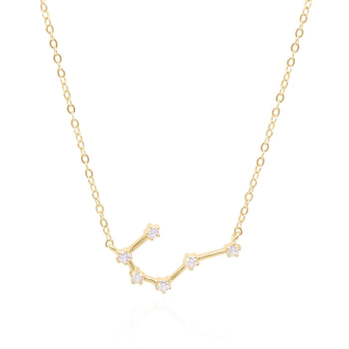 Cancer Zodiac Constellation Necklace In Gold