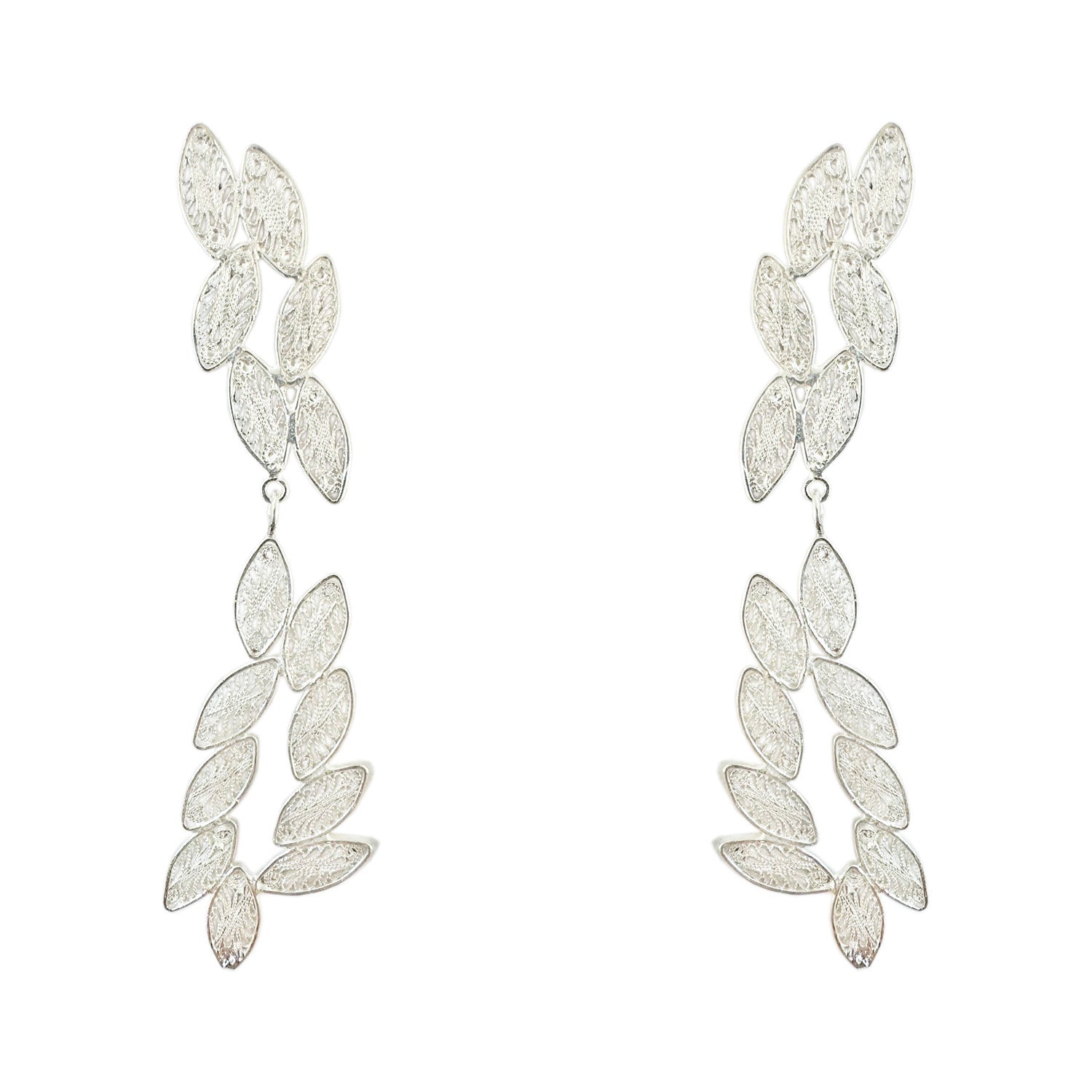 Candelita Maxi Leaf Silver Earrings
