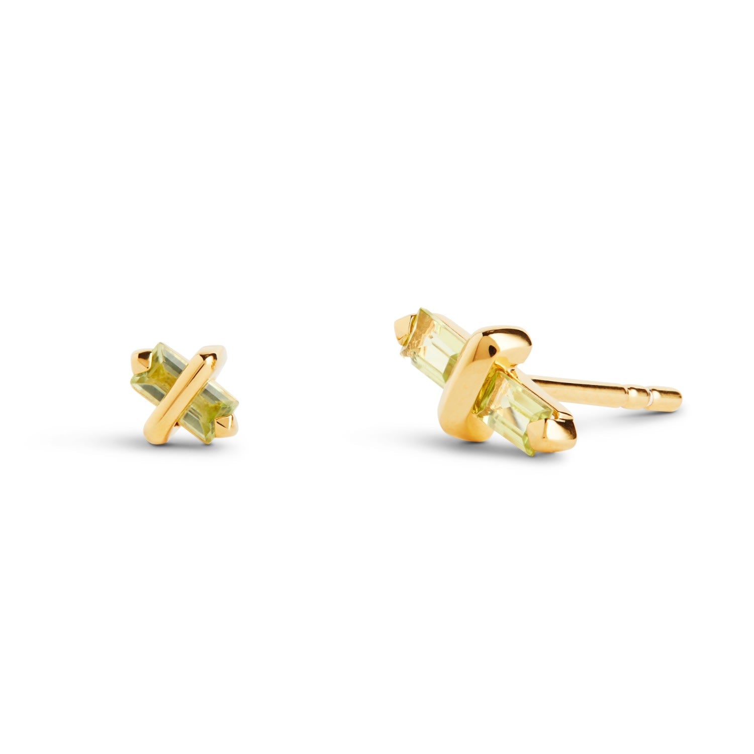 Candy Kiss Earrings - August - Peridot - Gold Vermeil