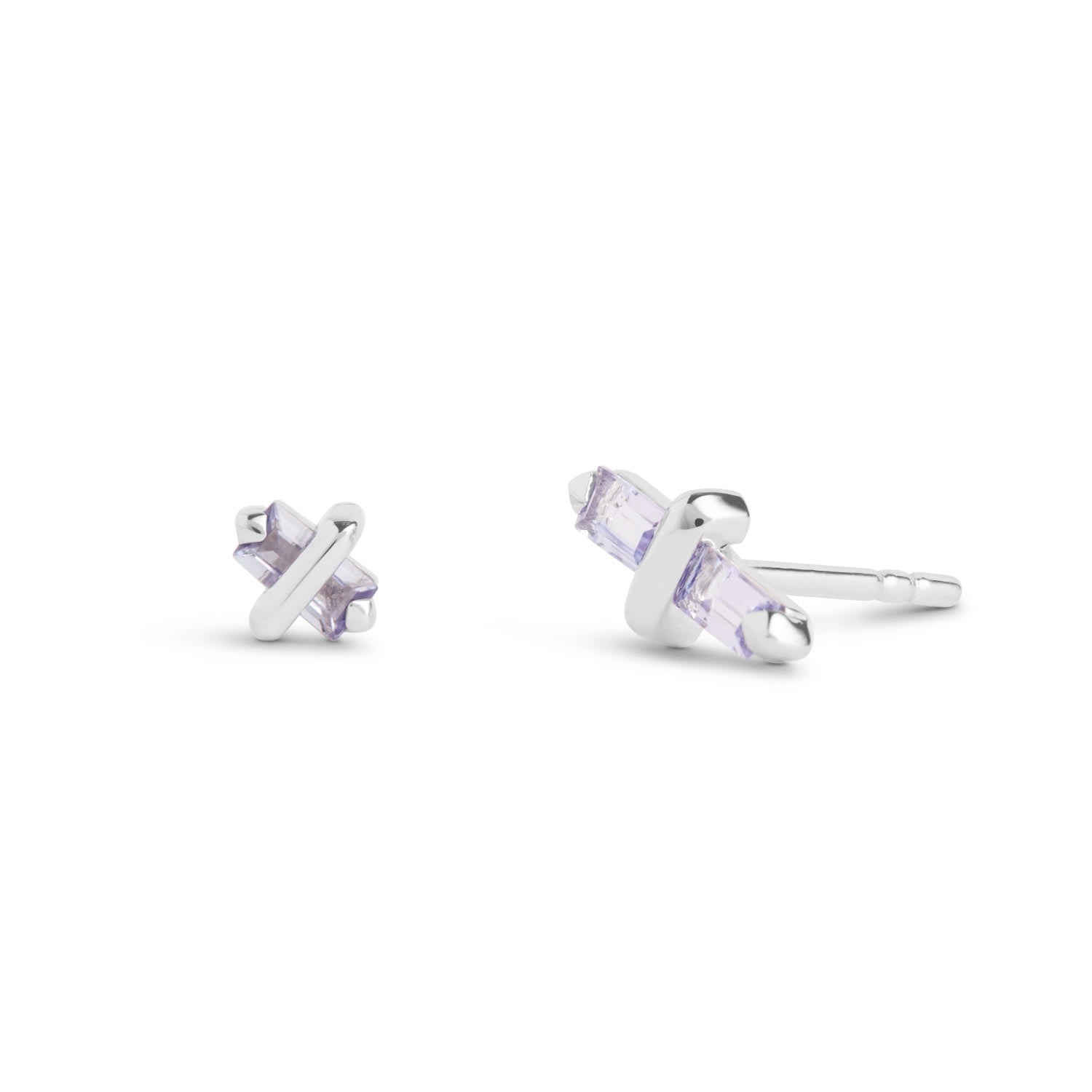 Candy Kiss Earrings - December - Tanzanite - Silver