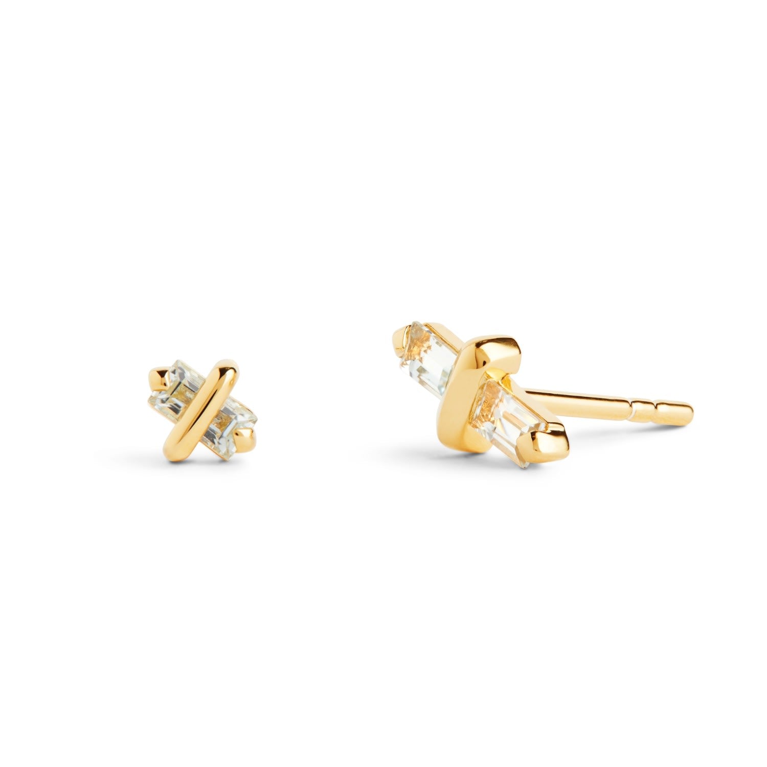 Candy Kiss Earrings - March - Aquamarine - Gold Vermeil