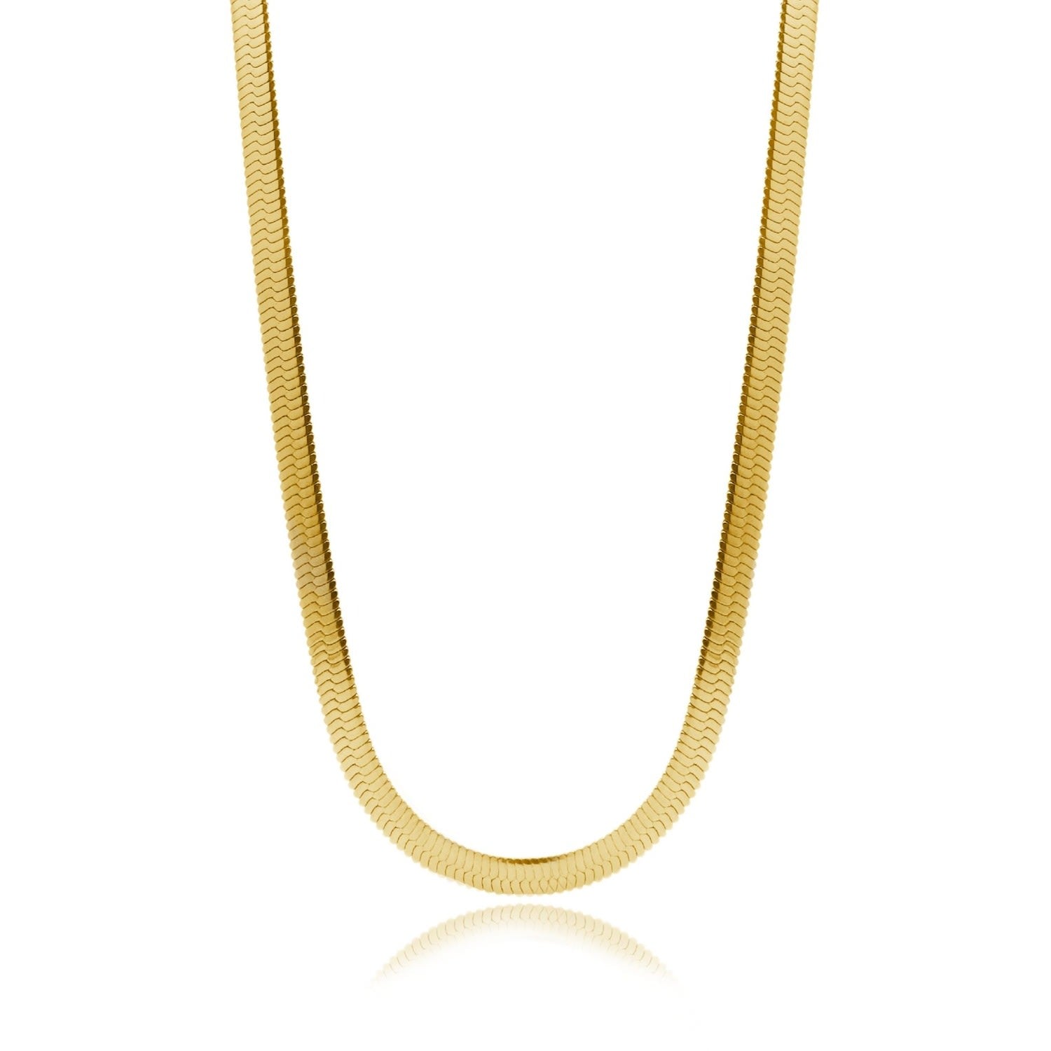 Capri Herringbone Flat Snake Chain Necklace