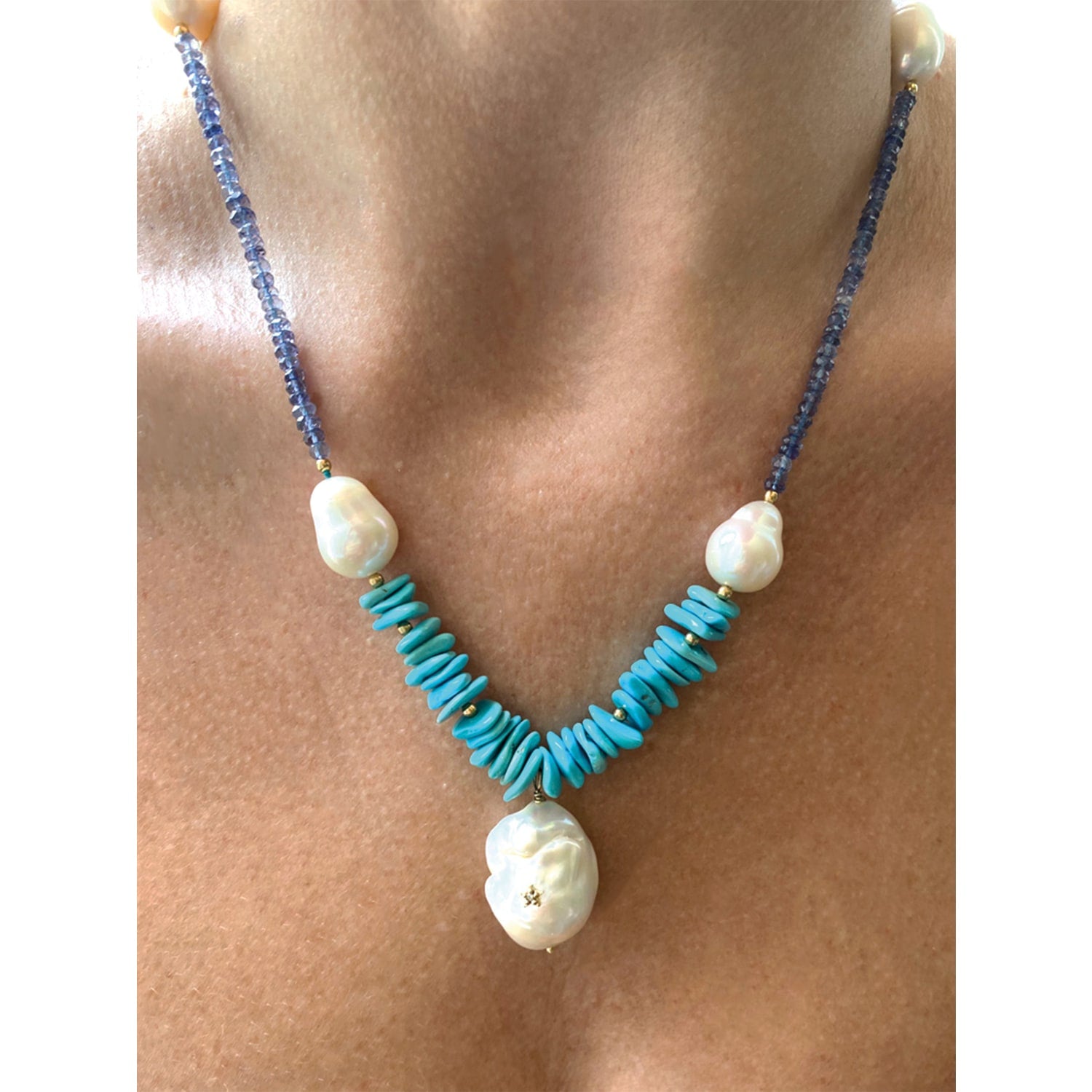 Capri Turquoise And Pearl Necklace