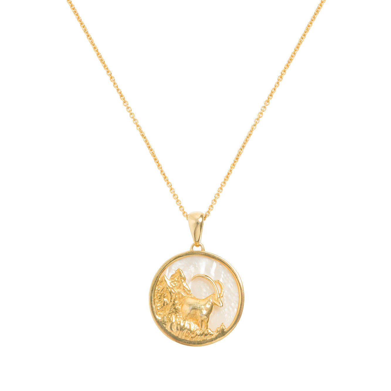 Capricorn, Gold Zodiac Necklace