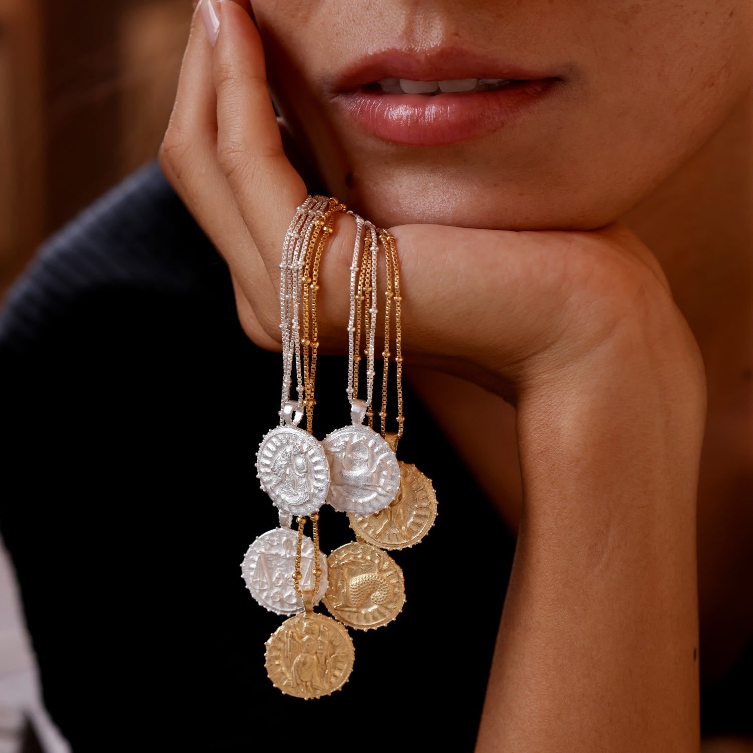 Capricorn Zodiac Manifesting Pendant Double Sided - Sterling Silver