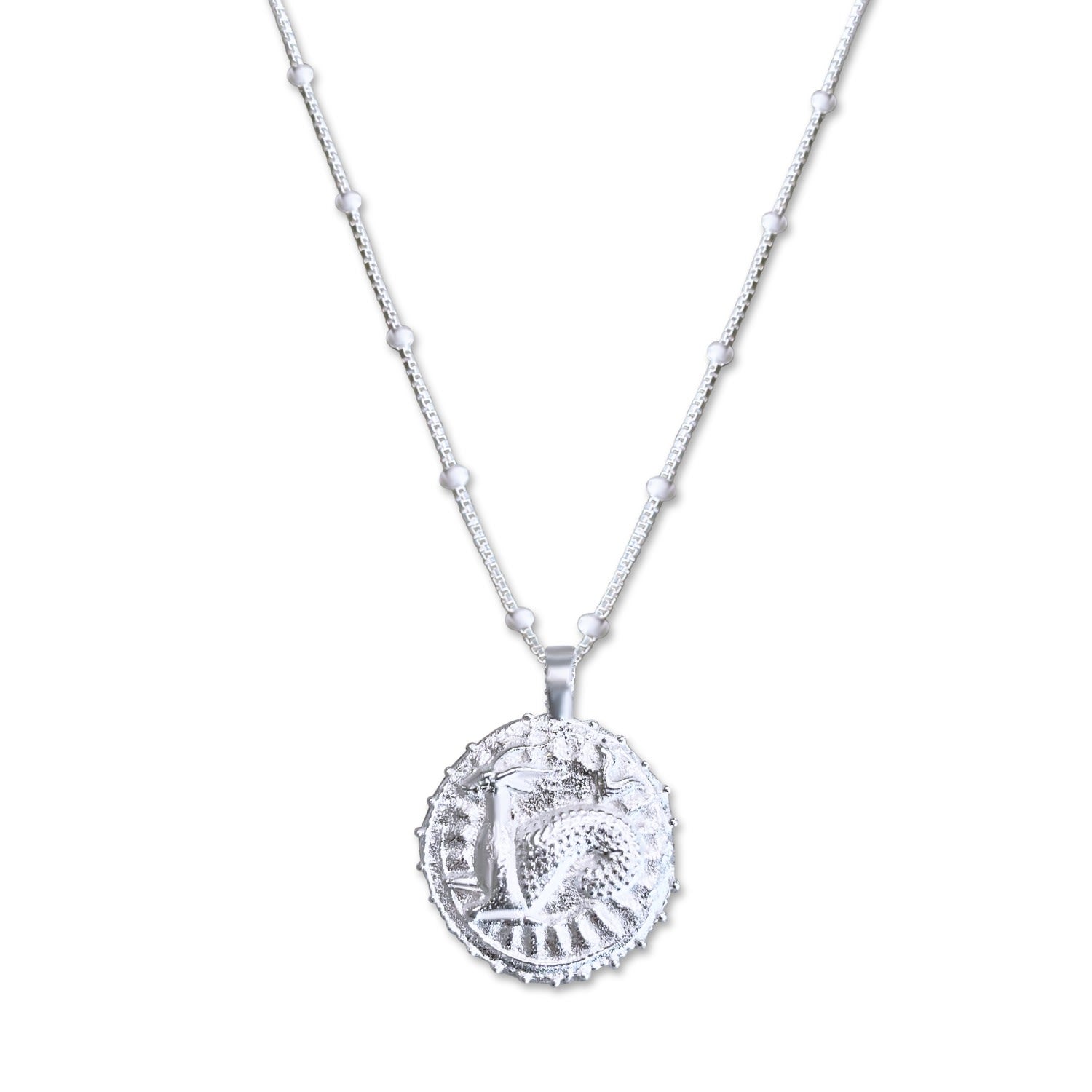 Capricorn Zodiac Manifesting Pendant Double Sided - Sterling Silver