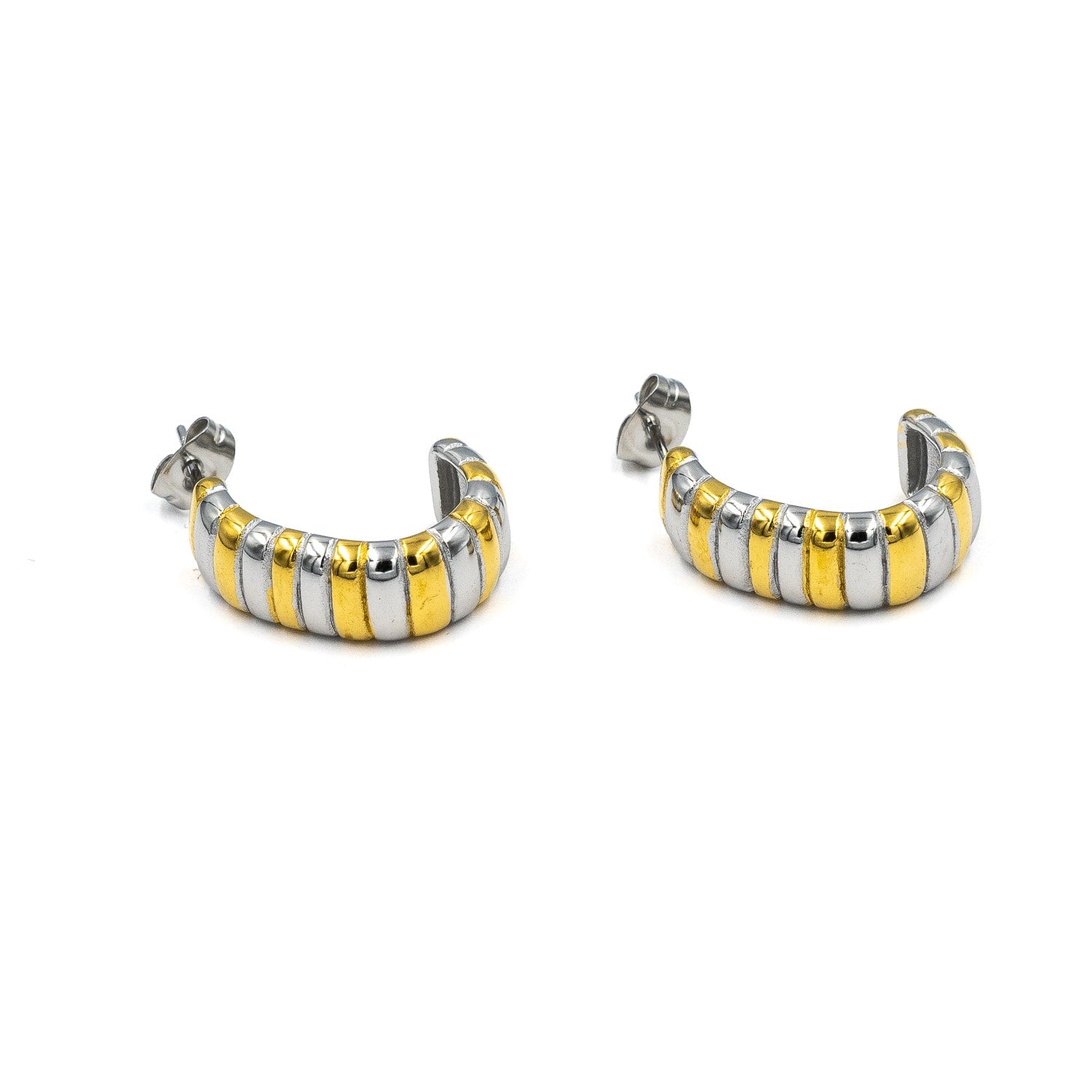 Cara Mixed Metal Stud Drop Earrings
