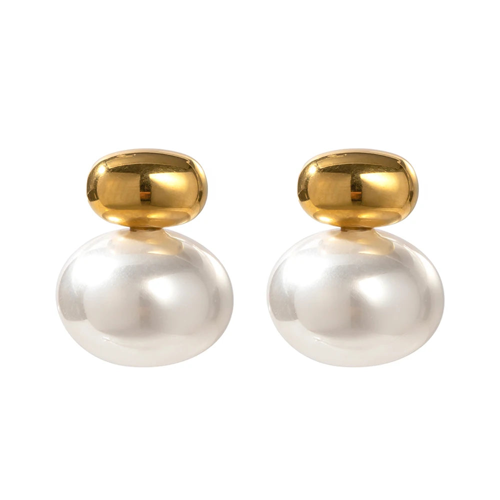 Pearl Gold Stud Earrings