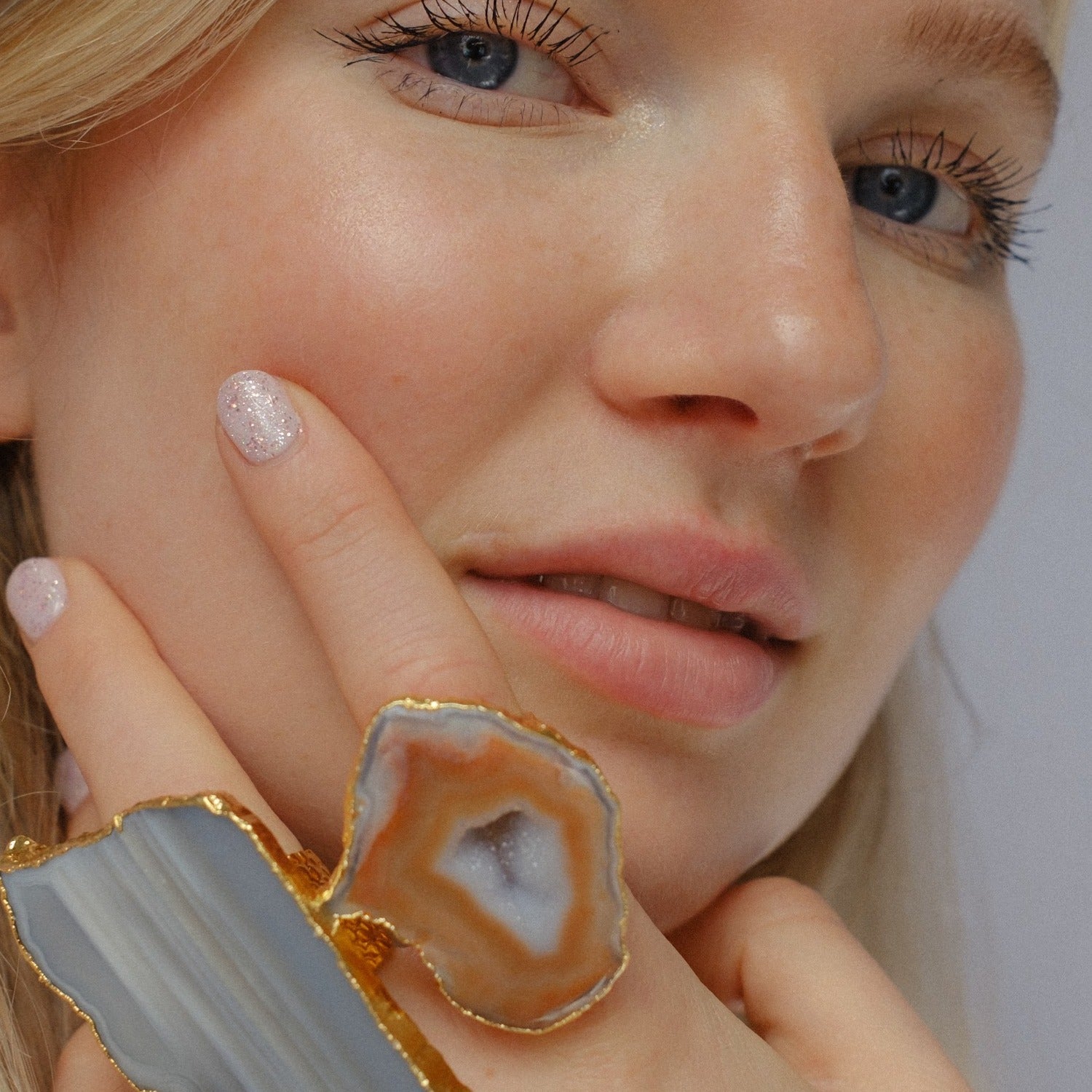 Caramel Mega Gemstone Gold Statement Ring