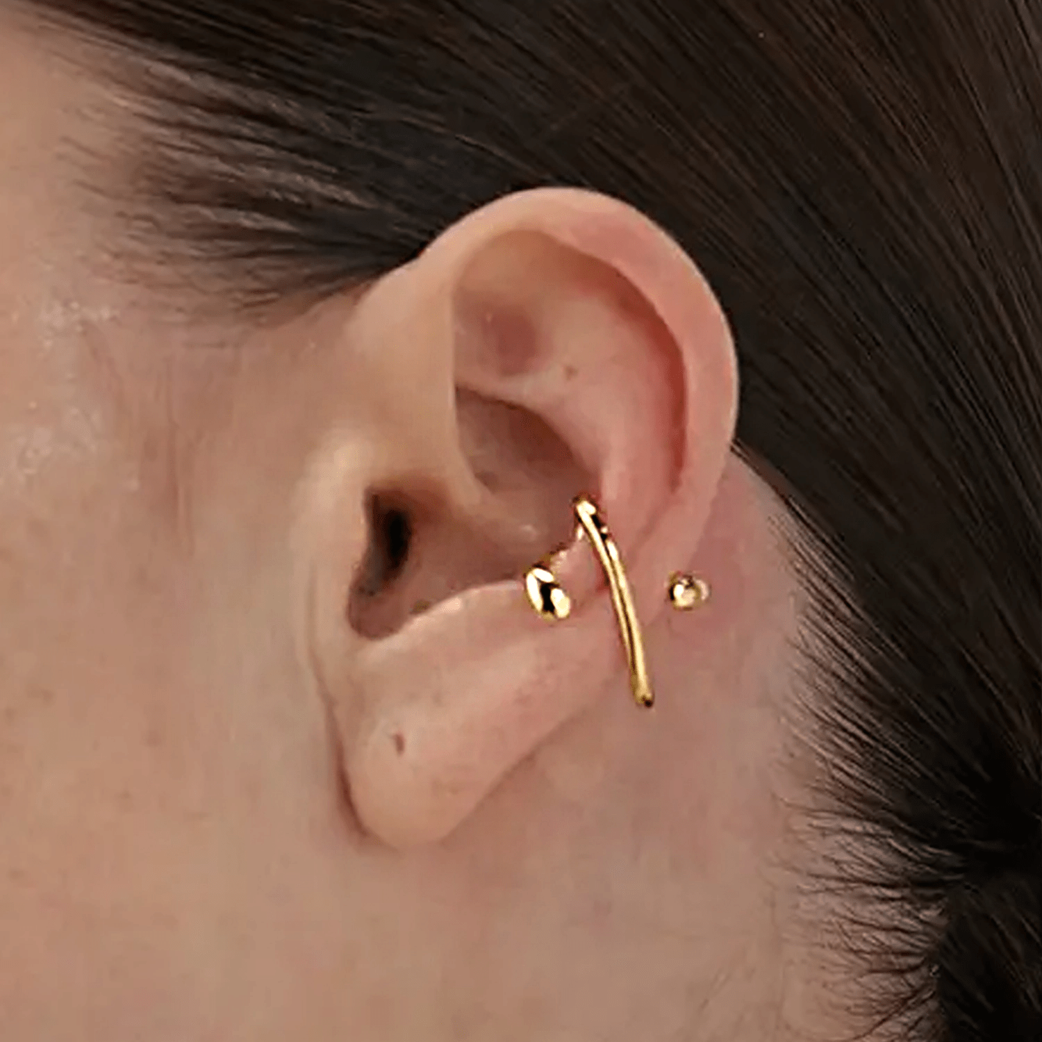 Vermeil Carl Ear Cuff Gold Climber Modern Statement Minimalist Sterling Silver