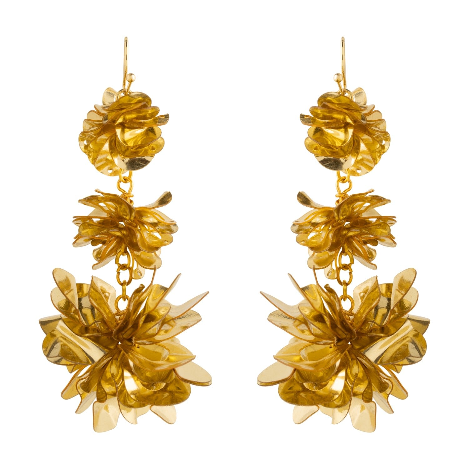 Carmine Triple Drop Earrings