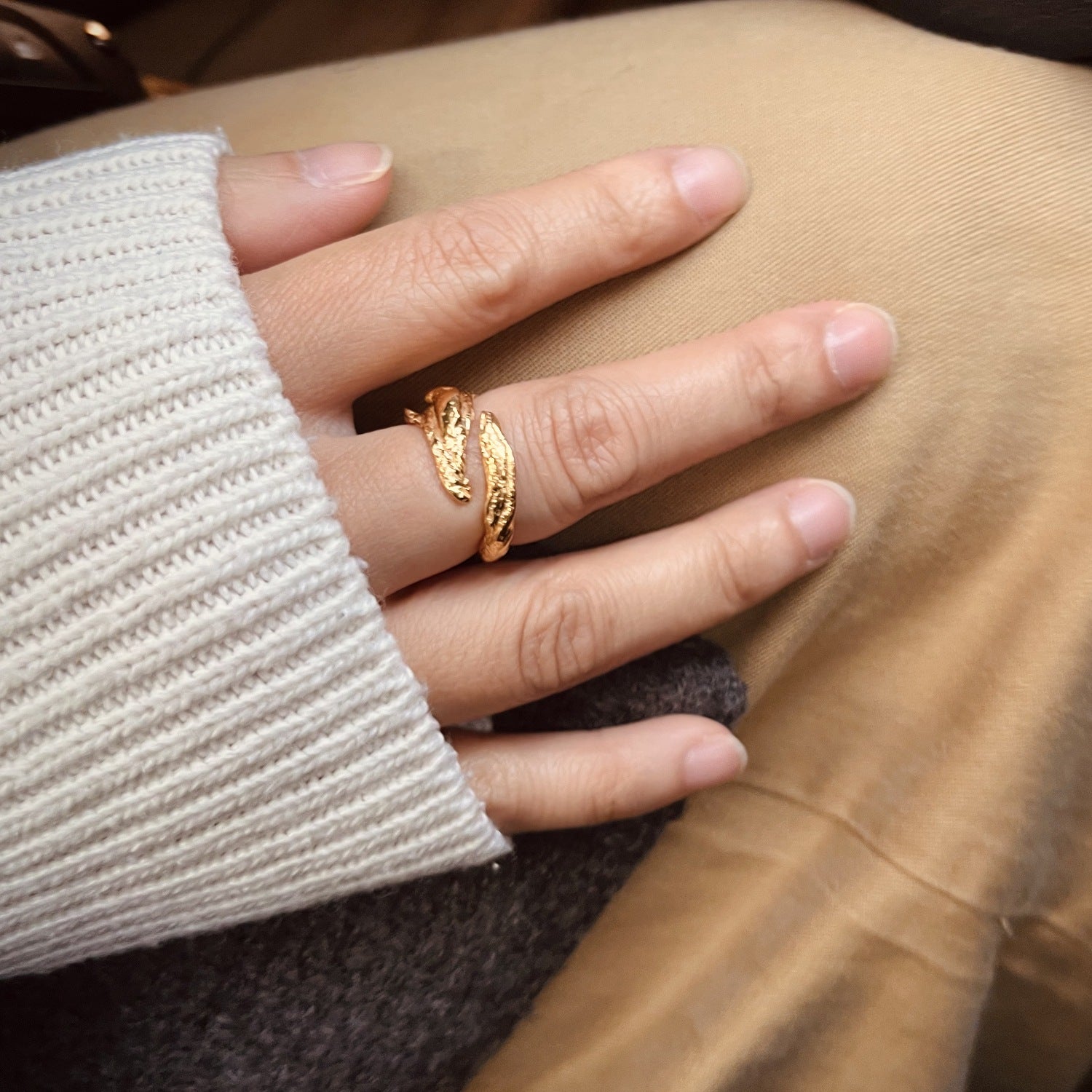 Carrara Adjustable Ring - Recycled Gold Vermeil