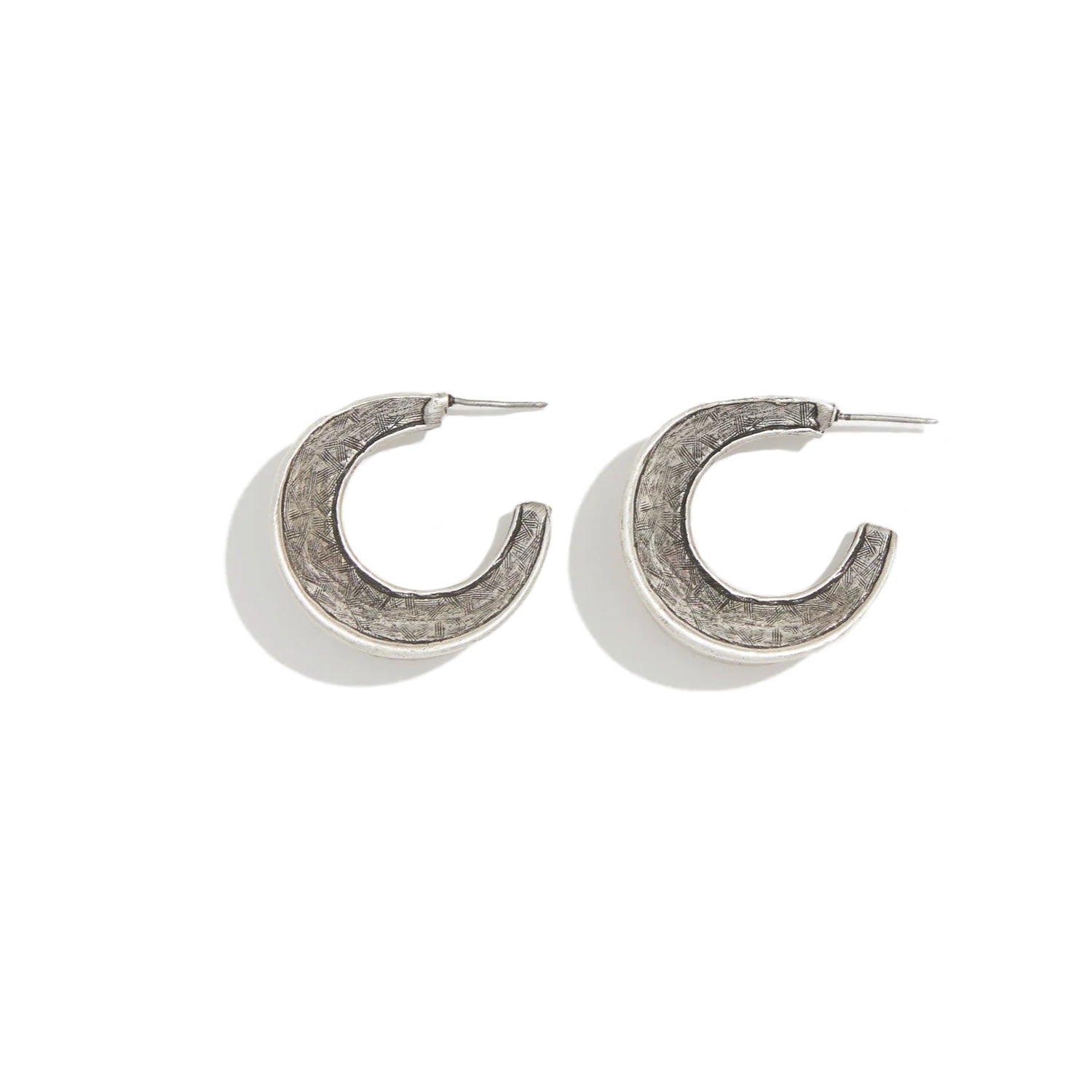Carved Hoops - Silver