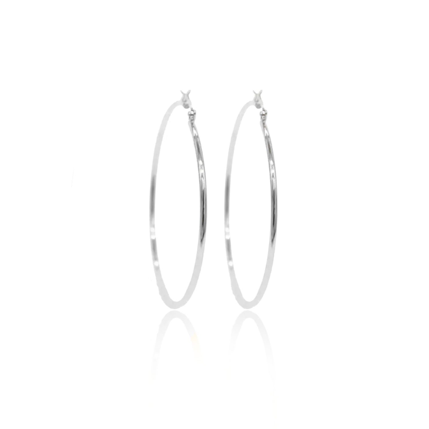 Casia Minimal Hoop Earrings - Silver