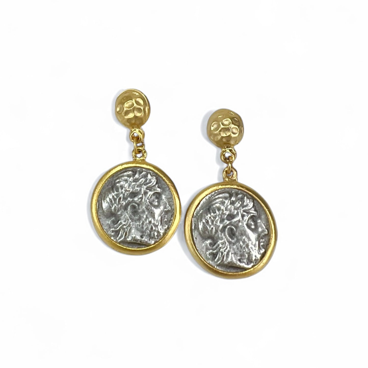 Cassia Gold Plated Roman Coin Earing