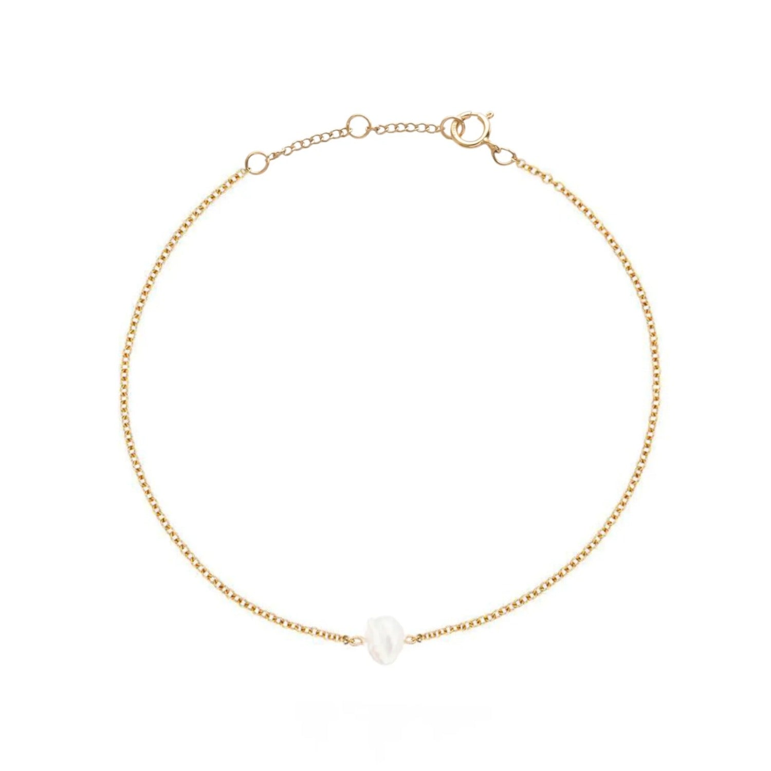 Cassis Single Keshi Pearl Gold Fine Bracelet