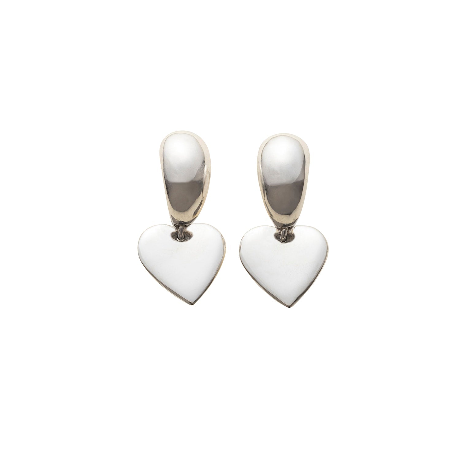 Catch Heart Earring ,Sterling Silver