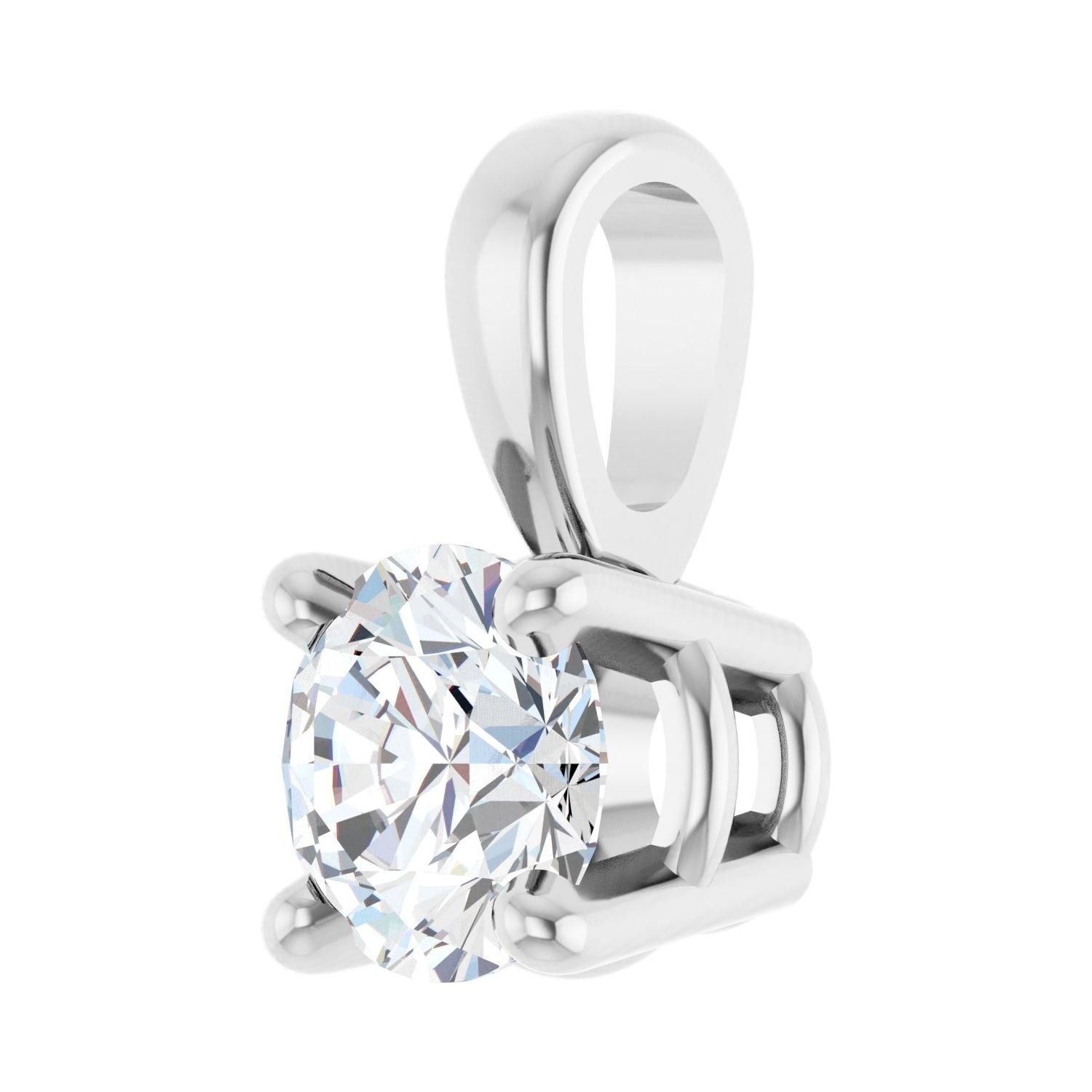 14k White Gold 1/4 CT Lab-grown Diamond Pendant