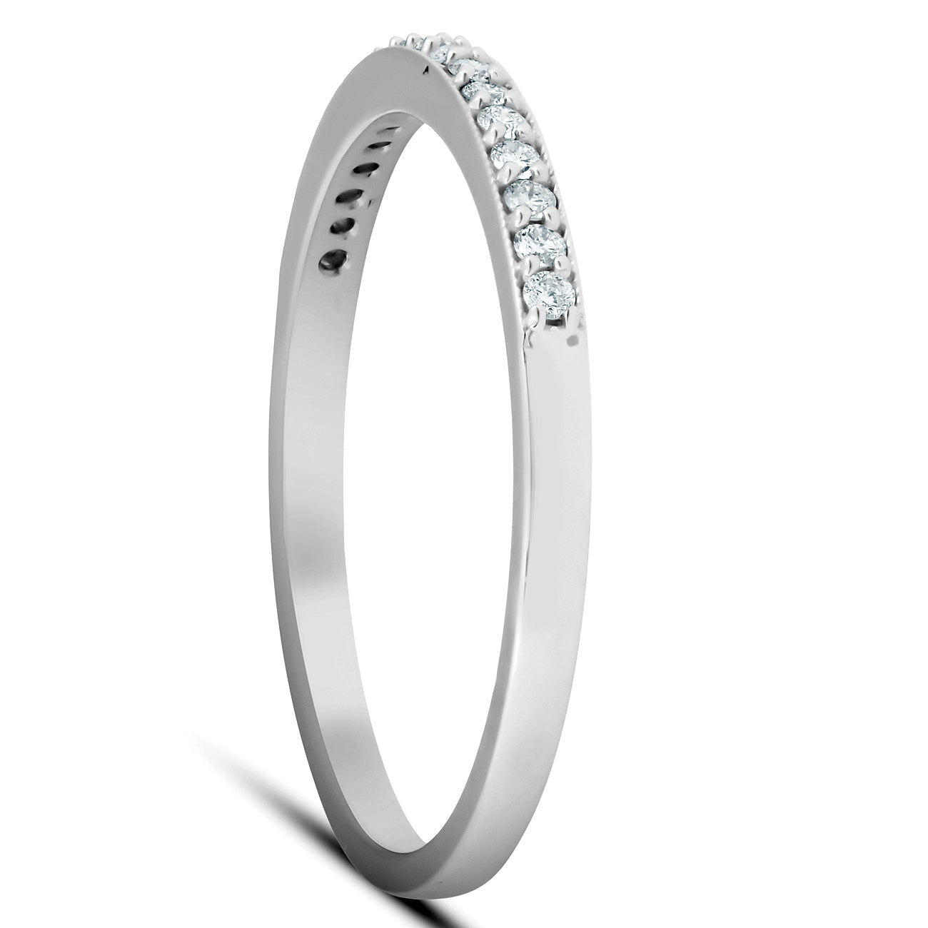 1/5 Ct Diamond Wedding Ring 14k White Gold Stackable Anniverary Band