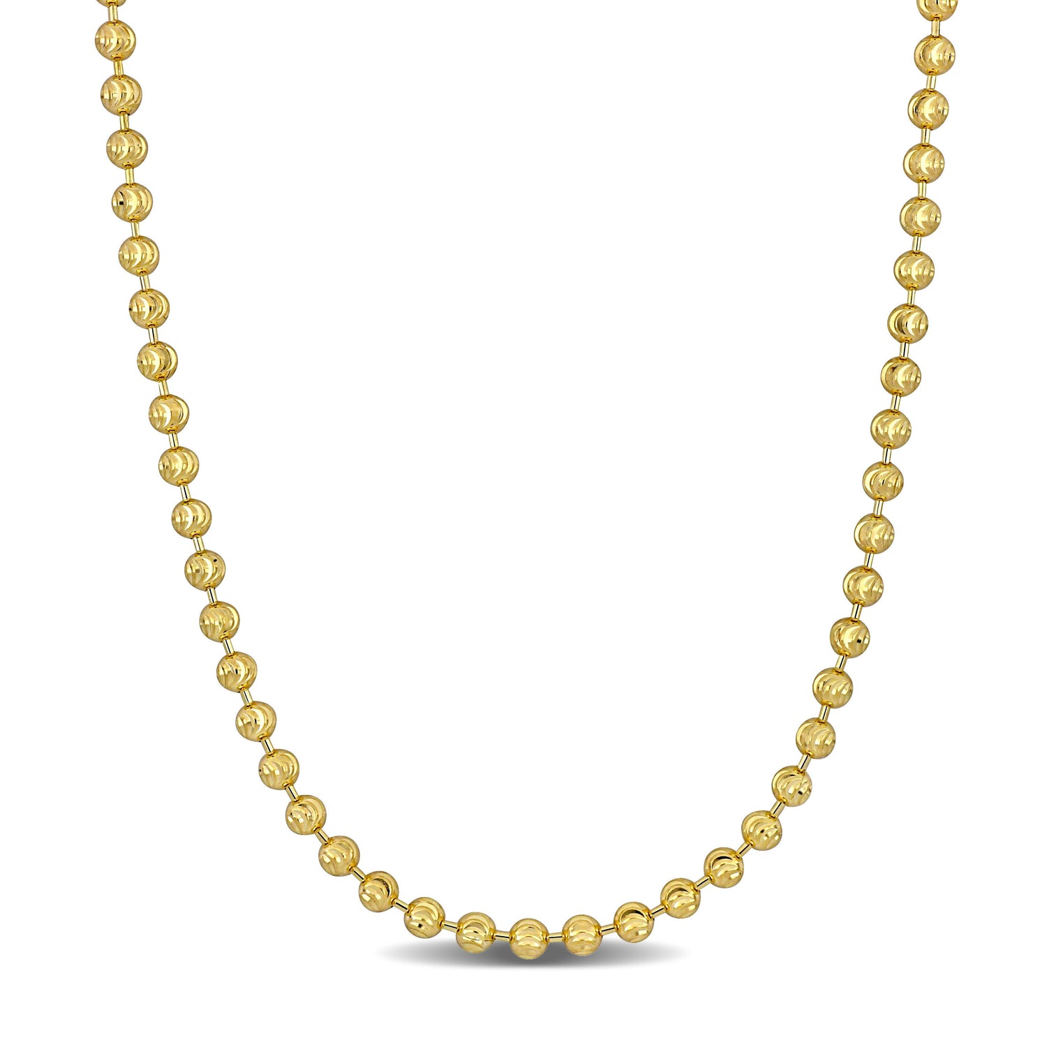 Mimi Max 3mm Diamond Cut Ball Chain Necklace in 10k Yellow Gold 16