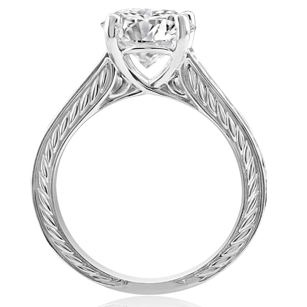 2 1/2 ct Solitaire Certified Diamond Engagement Vintage Ring 14k Gold Lab Grown