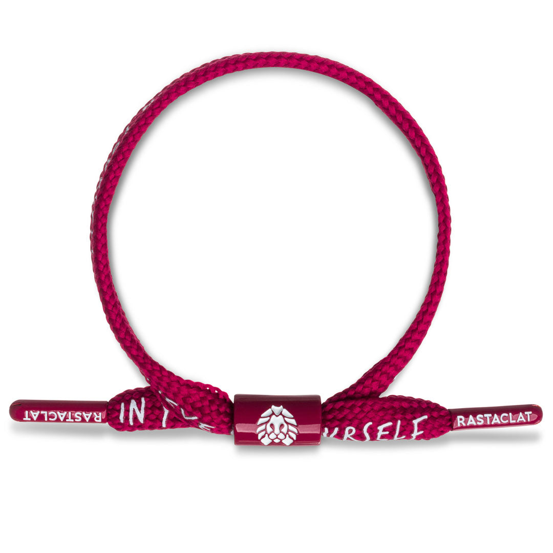 Rastaclat Original Hand Assembled Red Believe In Yourself Adjustable Single Lace Bracelet