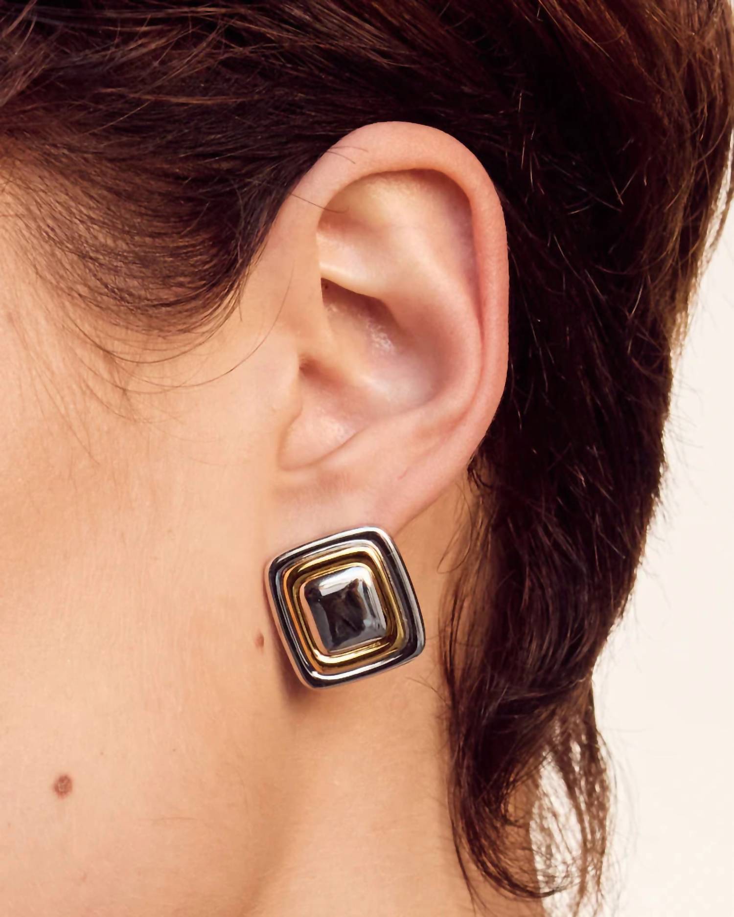 Women's Dalia Two Tone Studs In Silver