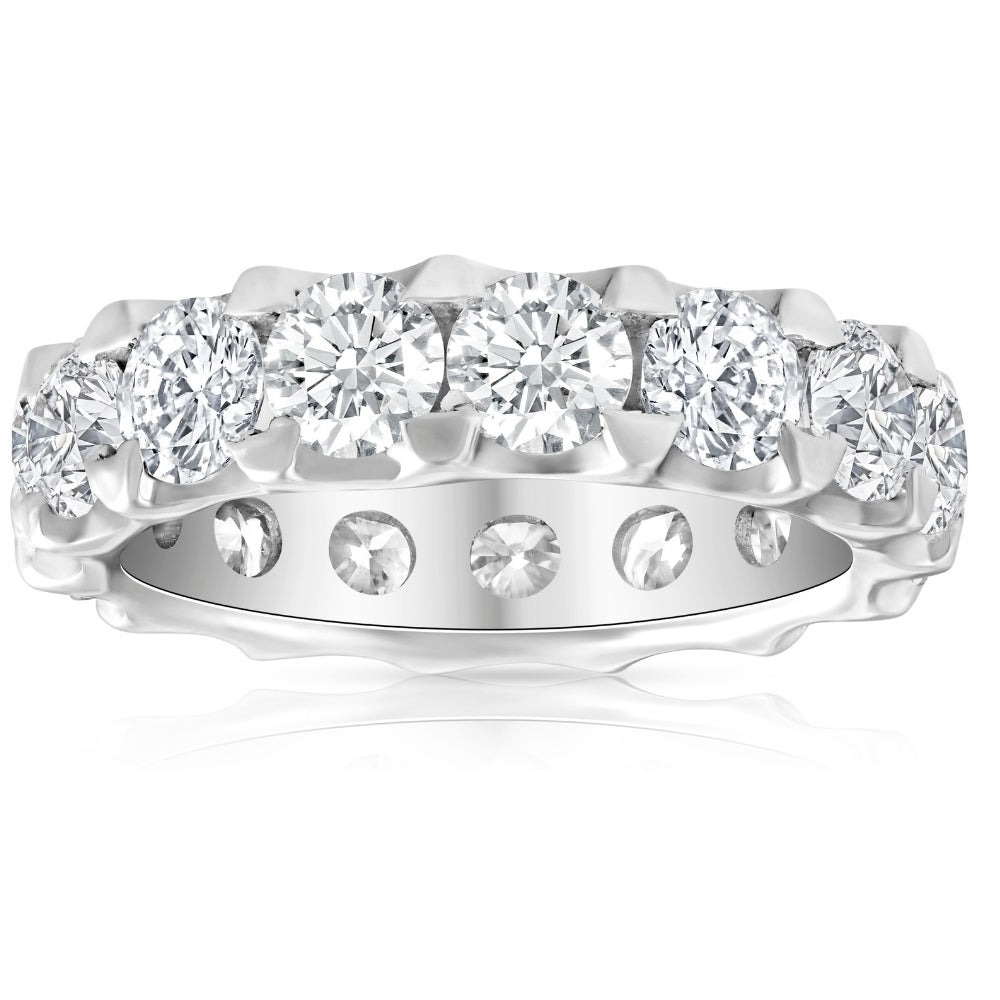 5 Ct Moissanite Eternity Ring in 10k White, Yellow, or Rose Gold (F-G,VVS2)