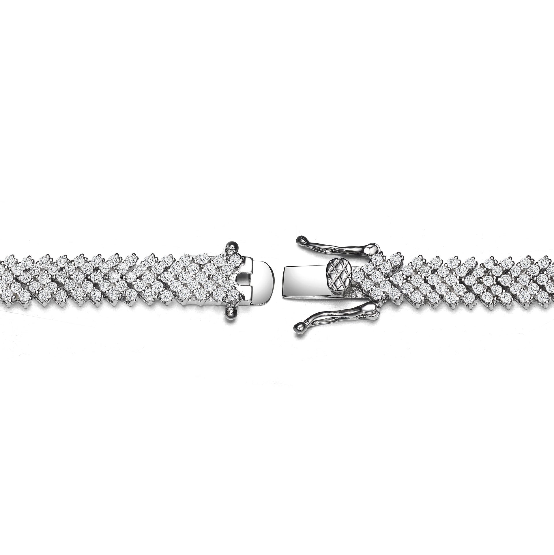 Sterling Silver Cubic Zirconia Cluster Arrow Head Tennis Bracelet