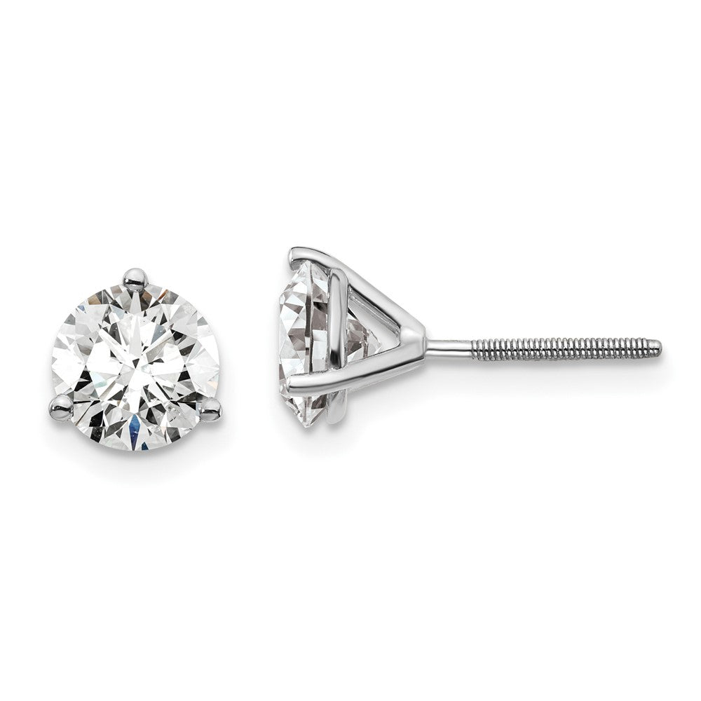 14k White Gold 2 CTW Lab Grown Diamond Stud Earrings Screwback