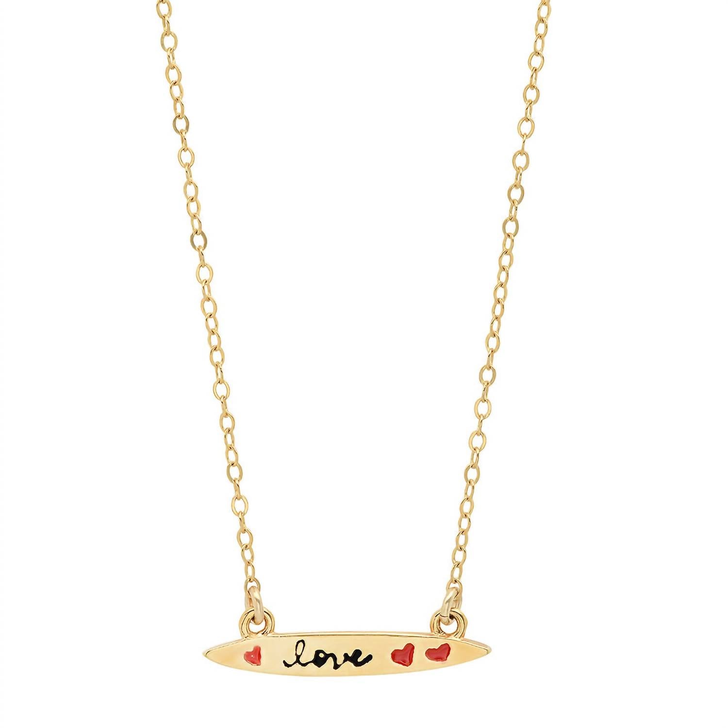 Women's Enamel Small Surfboard Necklace - Love In Vermeil