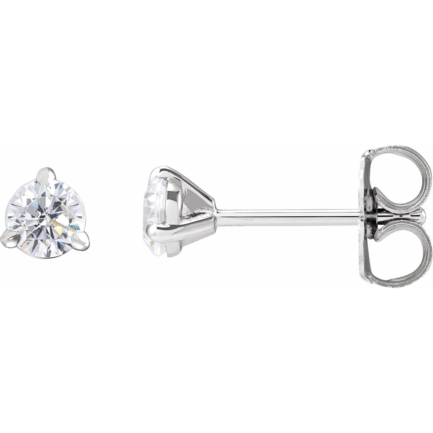 14K Gold 1/3 Lab-grown Diamond Cocktail Stud Earrings Clarity SI Color G-H