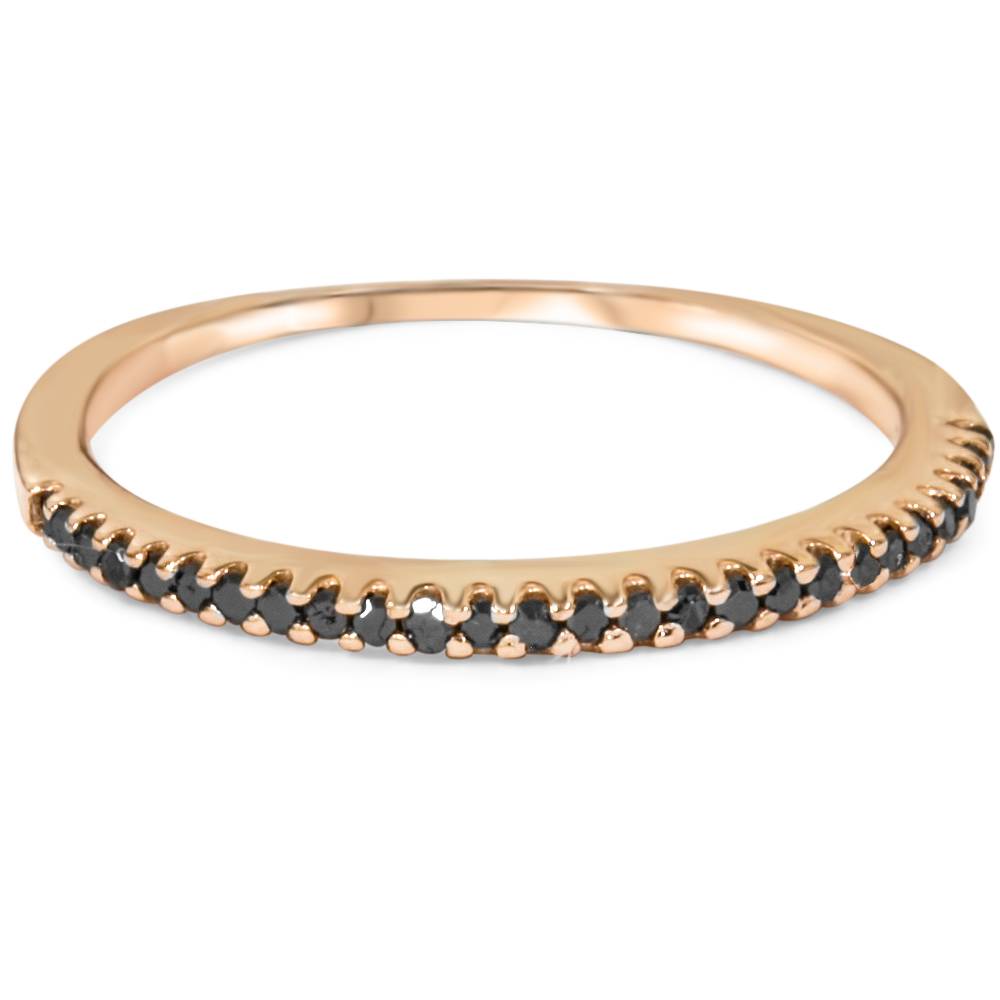 1/10ct Black Diamond Stackable Ring 14K Rose Gold