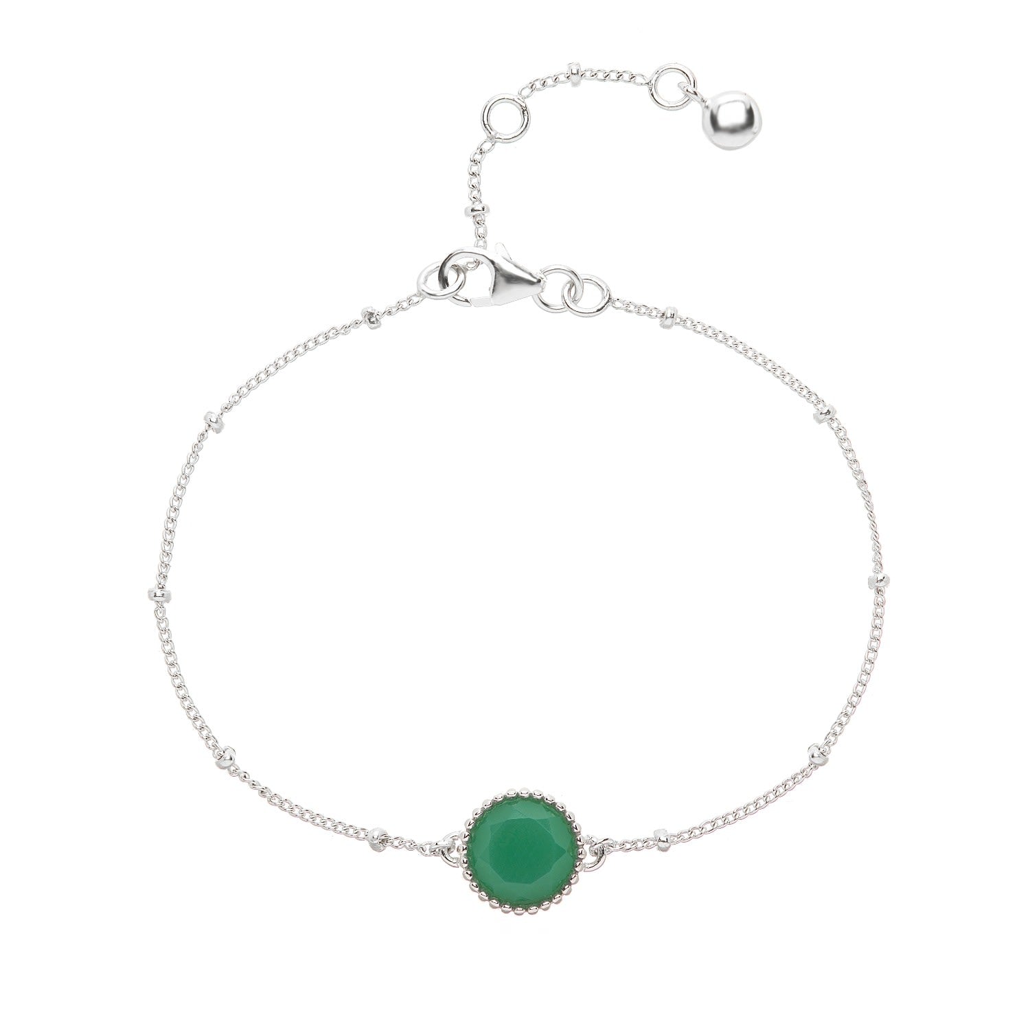 Barcelona Silver May Birthstone Bracelet Chrysoprase