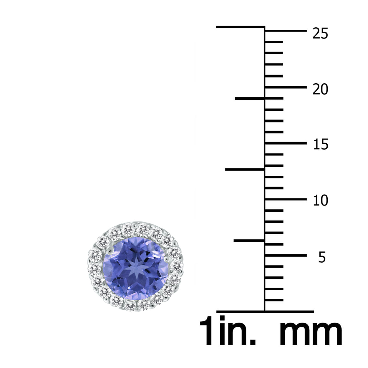 5mm Tanzanite And Genuine Diamond Stud Earrings In 14K White Gold