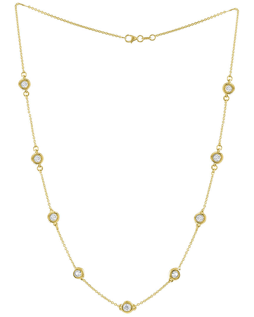 14kt yellow gold, 18' diamonds-by-the-yard necklace featuring 2.25 cts tw white round diamonds