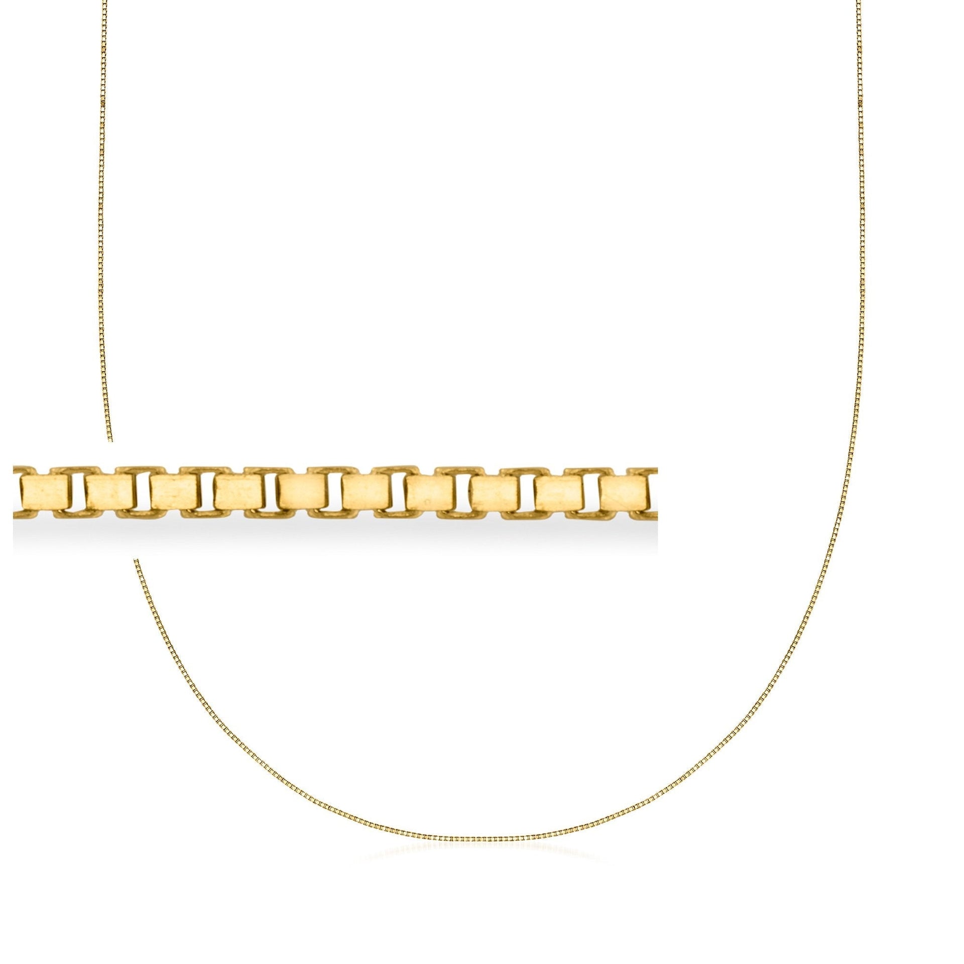 Canaria Fine Jewelry 0.7mm 10kt Yellow Gold Adjustable Box-chain Necklace