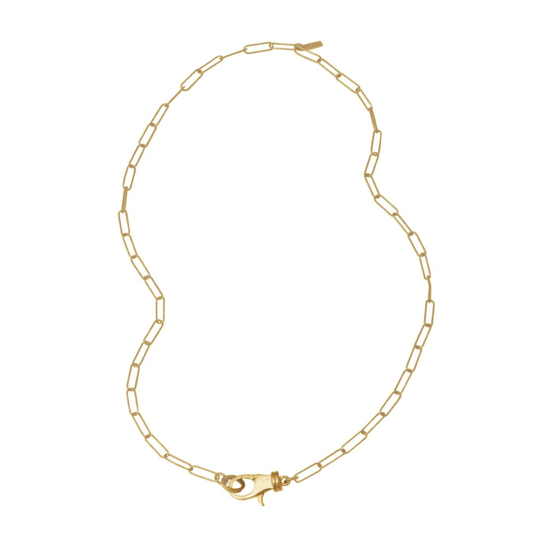 Adornia Lock Paper Clip Chain Necklace gold