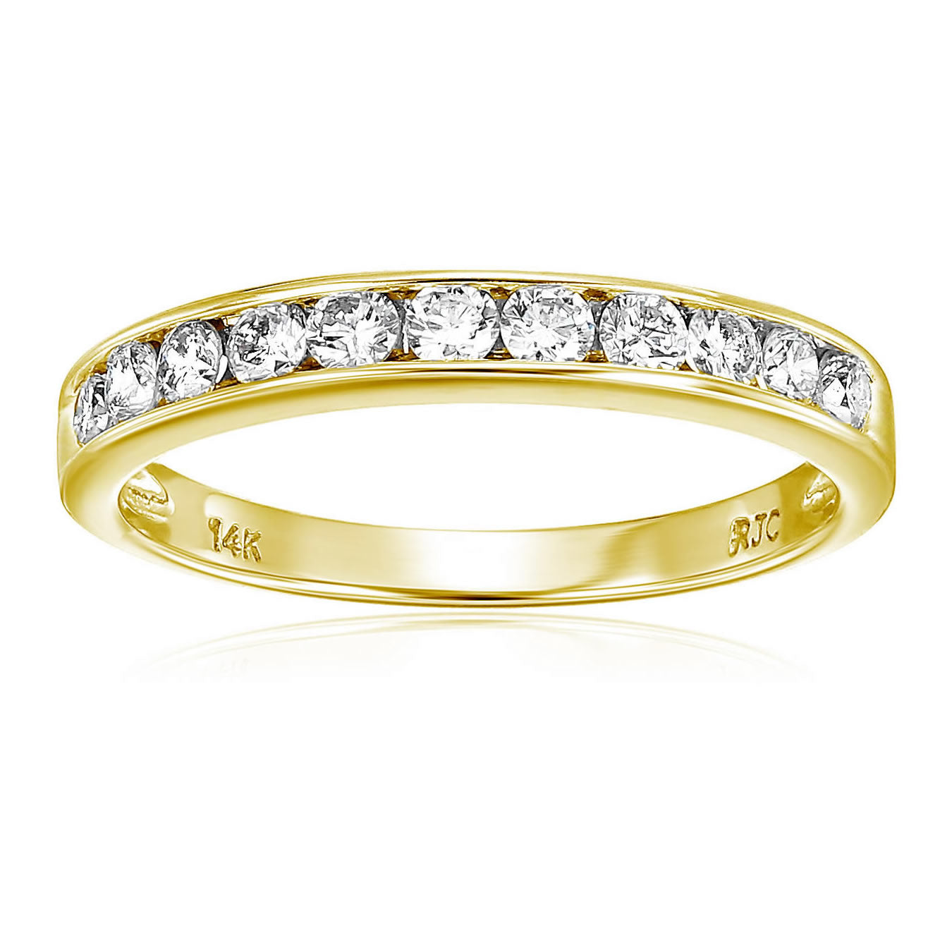 3/4 Cttw Classic Diamond Wedding Band In 14K Gold Channel Set