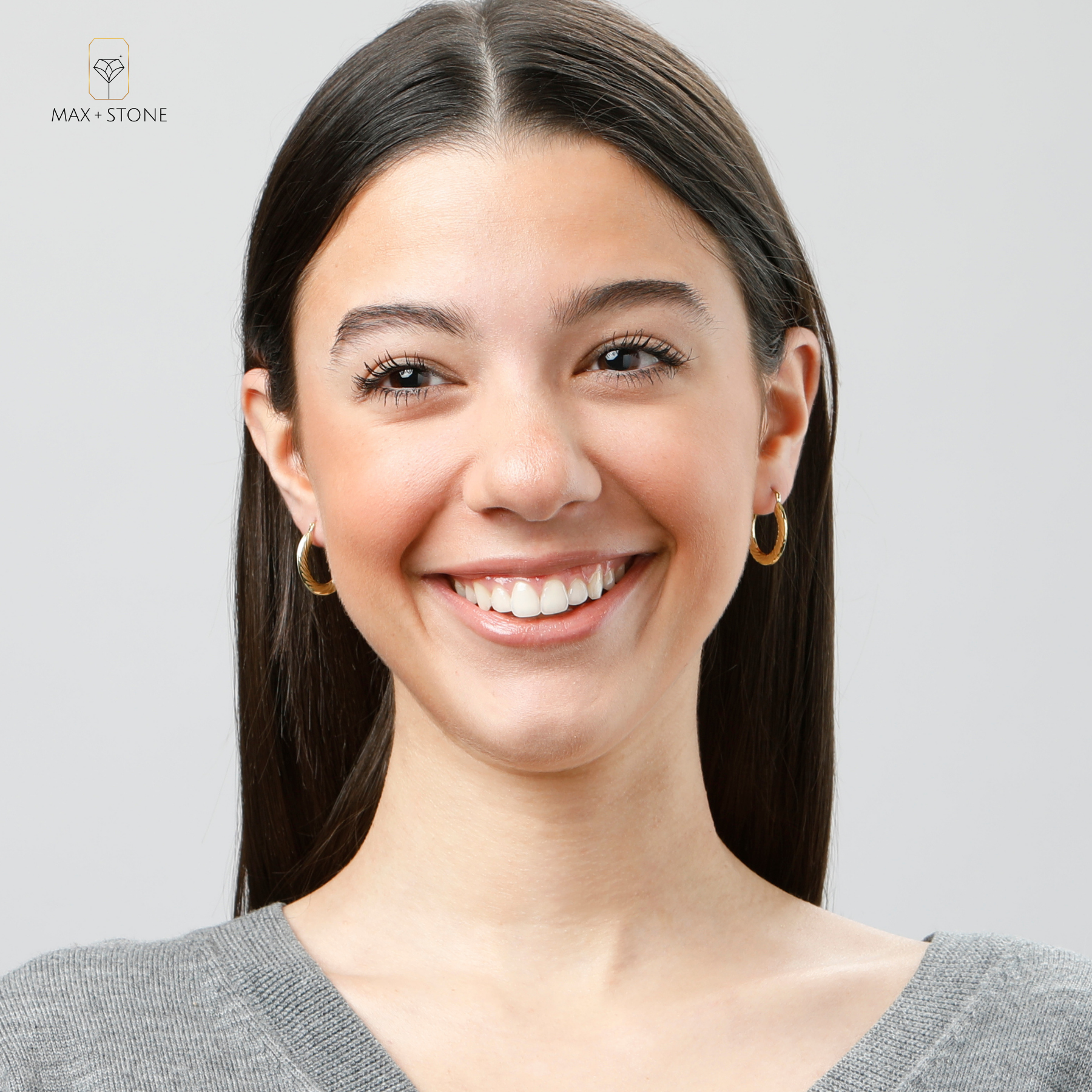 Solid 14K Yellow Gold 23MM Chunky Twist Hoop Earrings with Click-top Closure